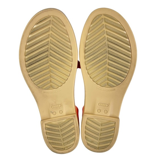 Crocs Tulum Open Toe Flats Womens Coral Strappy Sandals Size 8 - Picture 11 of 13
